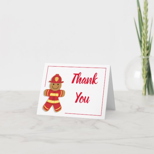 Vielen Dank Firefighter Gingerbrot Man Blank Dankeskarte (Vorderseite)