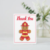 Vielen Dank Firefighter Gingerbrot Mann Postkarte (Stehend Vorderseite)