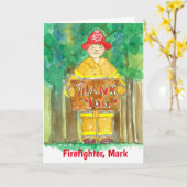 Vielen Dank, Firefighter Individuelle Name Karte (Gelbe Blume)