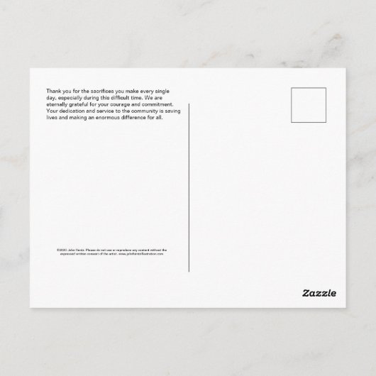 Vielen Dank First Responder Postcard Postkarte (Rückseite)
