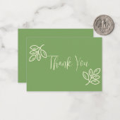 Vielen Dank flache Note Card Custom Sage Green Min Mitteilungskarte (Vorderseite/Rückseite Beispiel)
