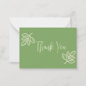 Vielen Dank flache Note Card Custom Sage Green Min Mitteilungskarte (Vorderseite)