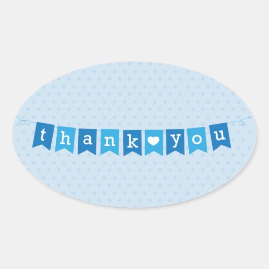 Vielen Dank Flags Blue Sticker (Vorderseite)