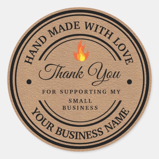 Vielen Dank, Flame Classic Round Sticker (Vorderseite)