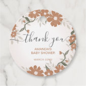 Vielen Dank, Floral Baby in Blütendusche Geschenkanhänger (Vorderseite)