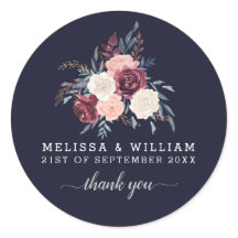 Vielen Dank, Floral Burgundy Wedding Navy