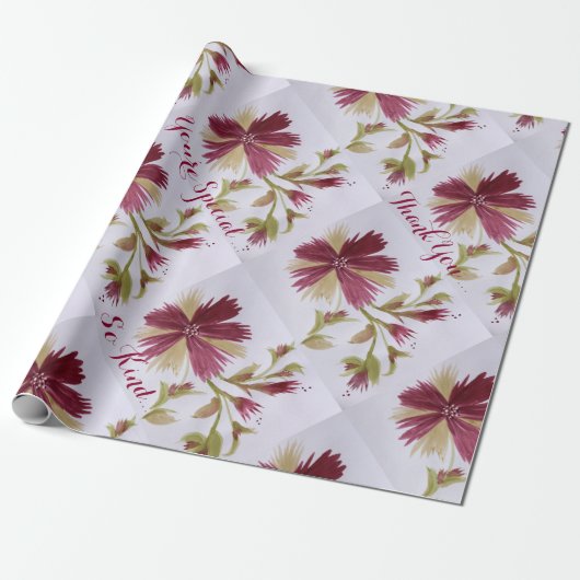 Vielen Dank, Floral Geschenke Wrap Geschenkpapier (Ungerollt)