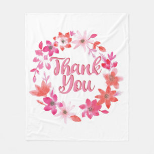 Vielen Dank - Floral Handwriting Vielen Dank Fleecedecke
