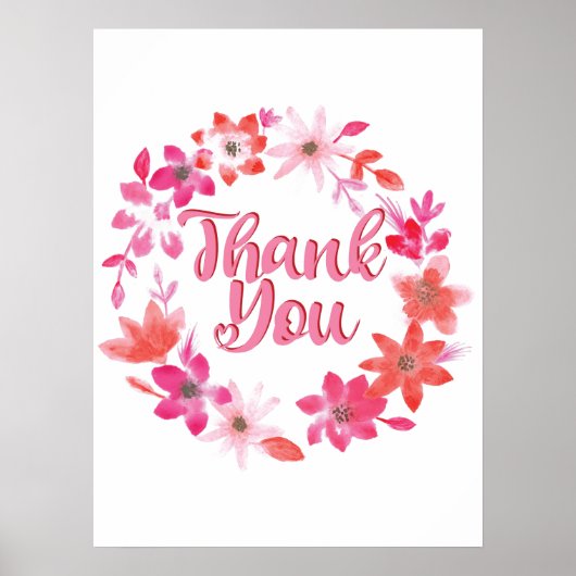 Vielen Dank - Floral Handwriting Vielen Dank Poster (Vorne)