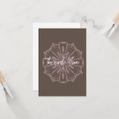 Vielen Dank Floral Mandala Boho Blush Pink Karte (Vorderseite/Rückseite Beispiel)