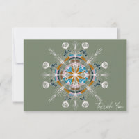 Vielen Dank Floral Mandala Boho Botanical Card