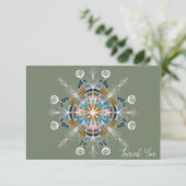 Vielen Dank Floral Mandala Boho Botanical Card Karte (Stehend Vorderseite)