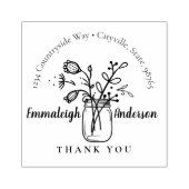 Vielen Dank Floral Mason Jar Small Business Briefm Gummistempel (Prägung)