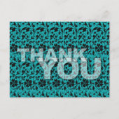 Vielen Dank floral Muster Postcard Aquamarin Postkarte (Vorderseite)
