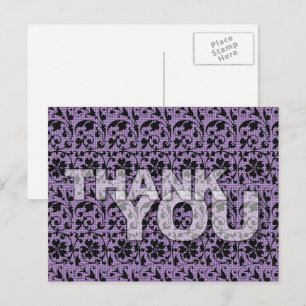 Vielen Dank floral Muster Postcard Lila Postkarte