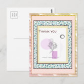 Vielen Dank Floral Pink Blue Gold Park Abstrakt Postkarte (Vorne/Hinten)