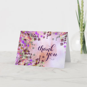 Vielen Dank Floral Watercolor Chic Girly Wedding Dankeskarte