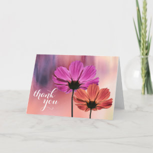 Vielen Dank Floral Watercolor Chic Girly Wedding Dankeskarte