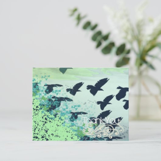 Vielen Dank - Flying Birds - Postkarte (Stehend Vorderseite)