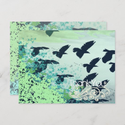 Vielen Dank - Flying Birds - Postkarte (Vorne/Hinten)