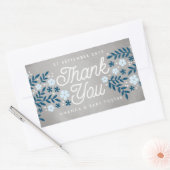 Vielen Dank, Folk Floral Blue Baby Dusche Gefallen Rechteckiger Aufkleber (Umschlag)