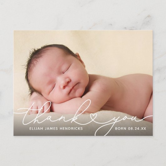 Vielen Dank Foto Baby Ankündigung Postcard Postkarte (Vorderseite)
