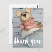 Vielen Dank Foto Baby Birth Ankündigung Postkarte (Vorne/Hinten)