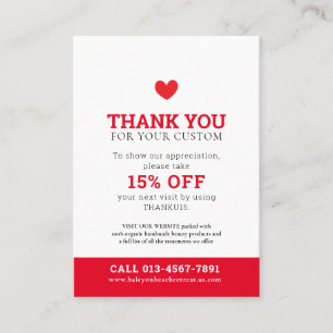 Vielen Dank Foto Beauty Förderung Rot-Weiß-Geschäf Visitenkarte