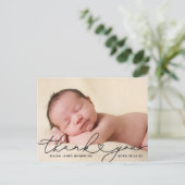 Vielen Dank Foto Birth Ankündigung Postcard Postkarte (Stehend Vorderseite)