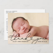 Vielen Dank Foto Birth Ankündigung Postcard Postkarte (Vorne/Hinten)