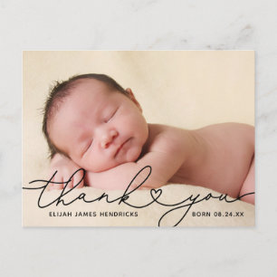 Vielen Dank Foto Birth Ankündigung Postcard Postkarte