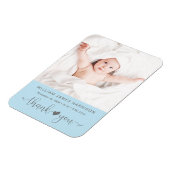 Vielen Dank Foto Blue Boy Birth Ankündigung Magnet (Linke Seite)