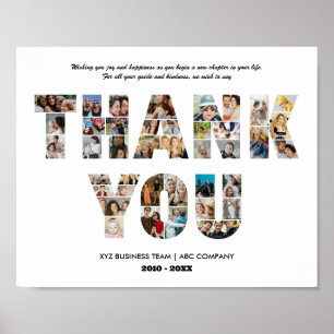 Vielen Dank Foto Collage Coworker Farewell Remüde Poster