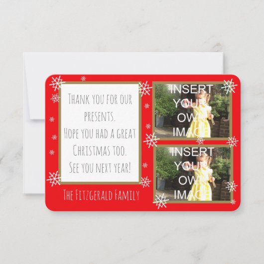 Vielen Dank Foto Collage Custom Personalisiert Dankeskarte (Vorderseite)