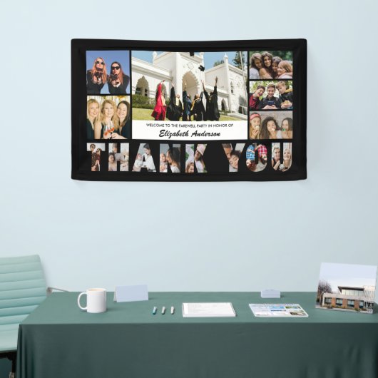 Vielen Dank Foto Collage Farewell Retirement Party Banner (Messeveranstaltung)