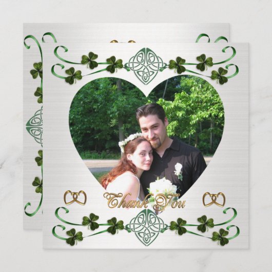 Vielen Dank Foto-Karte Irish Hochzeit Unity Knoten Dankeskarte (Vorne/Hinten)