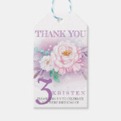 Vielen Dank Foto klassische Blumengeburtstagsfeier Geschenkanhänger (Vorderseite)