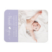 Vielen Dank Foto Lila Girl Birth Ankündigung Magnet (Horizontal)