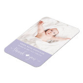 Vielen Dank Foto Lila Girl Birth Ankündigung Magnet (Linke Seite)