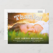 Vielen Dank Foto Moderner Abschluss Vielen Dank Postkarte (Vorne/Hinten)