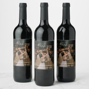 Vielen Dank Foto Script Gastgeschenk Hochzeit Weinetikett