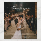 Vielen Dank Foto Script Gastgeschenk Hochzeit Weinetikett (Einzelnes Label)
