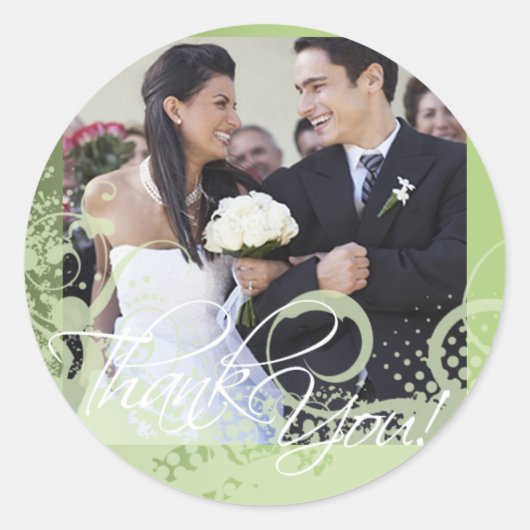 Vielen Dank Foto Sticker (grungy Floral) (Vorderseite)