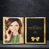 Vielen Dank Fotokarte Geburtstag Goldbogen schwarz Dankeskarte