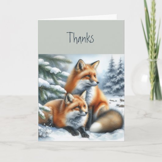 Vielen Dank Foxes Animal Wildlife Nature Art Karte (Vorderseite)