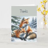 Vielen Dank Foxes Animal Wildlife Nature Art Karte (Gelbe Blume)