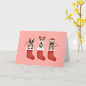 Vielen Dank Französisch Bulldogs Weihnachten Karte (Gelbe Blume)