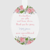 Vielen Dank, Frau Gift Pink Blume Personalisiert Ornament (Vorderseite)