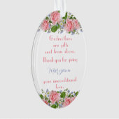 Vielen Dank, Frau Gift Pink Blume Personalisiert Ornament (Vorderseite)