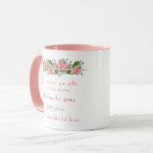 Vielen Dank, Frau Gift Pink Blume Personalisiert Tasse (Vorderseite Links)